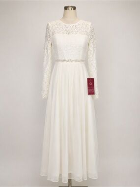Truth & Fable Ivory Lace Maxi Dress XXS NWT Long Sleeve Bridal Boho